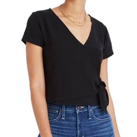 Madewell Tops - Madewell : Texture & Thread Black Wrap Top - XXL